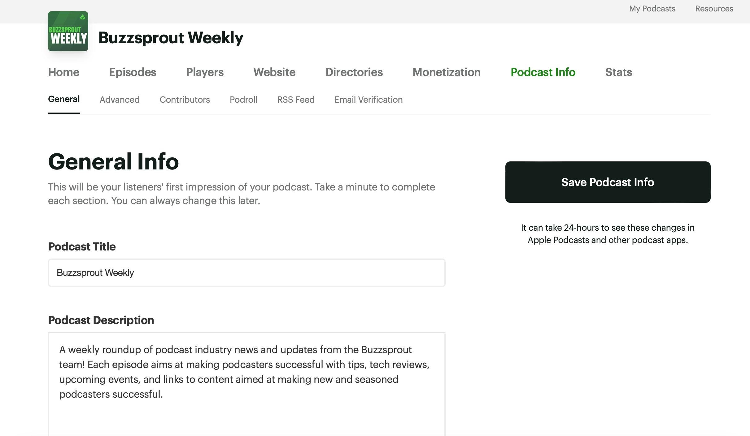 Upload episode page in Buzzsprout account
