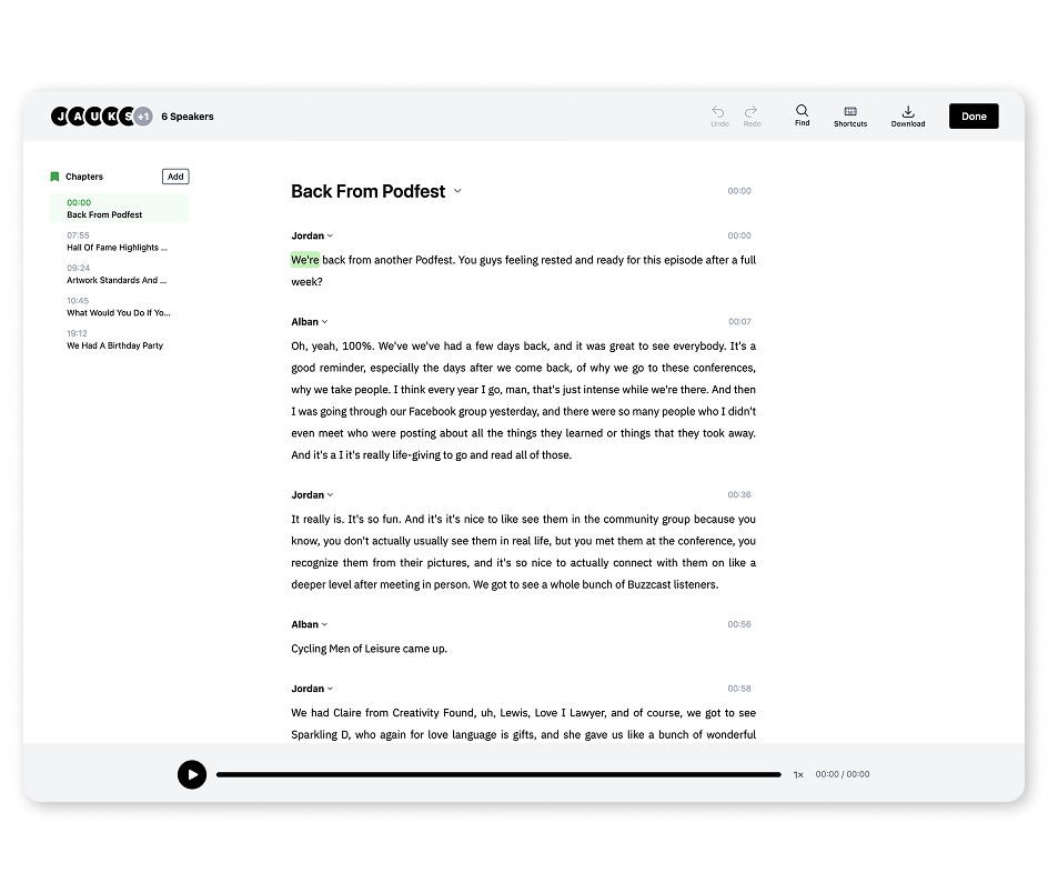 Transcribe Episode